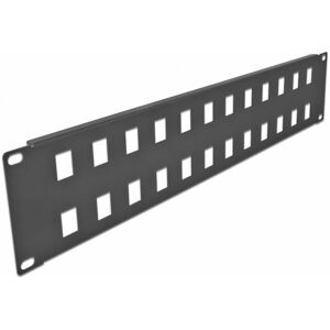 19 Keystone Patchpanel 24 Port 2 he schwarz (66837) - Delock