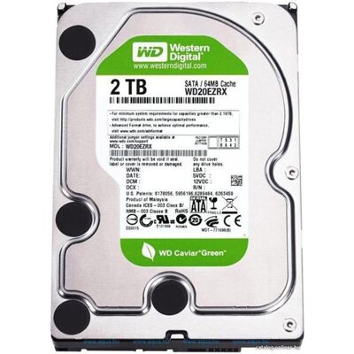 Western Digital Caviar Green 2TB 3,5" Festplatte - Energiesparend, 64MB Cache, Leiser Betrieb Western Digital Caviar Green 2TB 3,5" Festplatte - Energiesparend, 64MB Cache, Leiser Betrieb