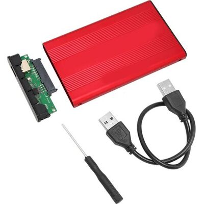 SABE Externes Gehäuse Für 2,5-zoll-festplatten, Usb 2.0-zu-sata-schnittstelle, 480 Mbit/s Übertragungsgeschwindigkeit, Aluminiumlegierung, Rote Farbe. SABE Externes Gehäuse Für 2,5-zoll-festplatten, Usb 2.0-zu-sata-schnittstelle, 480 Mbit/s Übertragungsgeschwindigkeit, Aluminiumlegierung, Rote Farbe.