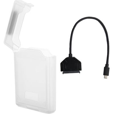 SABE Schutzhülle Mit Adapter Für 2,5-zoll-sata-hdd/ssd-usb-3.0-typ-c-festplatten Für Laptops, Weißes Zubehör SABE Schutzhülle Mit Adapter Für 2,5-zoll-sata-hdd/ssd-usb-3.0-typ-c-festplatten Für Laptops, Weißes Zubehör