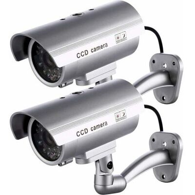 OEM Set Mit 2 Attrappen Von Überwachungskameras Für Den Außenbereich Mit Blinkender Led, Wasserdichte Cctv-nachbildungen Für Den Innen- Und Außenbereich, Diebstahlschutz OEM Set Mit 2 Attrappen Von Überwachungskameras Für Den Außenbereich Mit Blinkender Led, Wasserdichte Cctv-nachbildungen Für Den Innen- Und Außenbereich, Diebstahlschutz