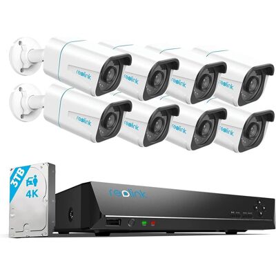 Reolink 4k 16ch Überwachungskamera Aussen Set, Smarter Personenerkennung Und Fahrzeugerkennung Videoüberwachung Mit 8x 8mp Poe Ip Kamera Und 3tb Hdd Nvr, Ip66, 30m Nachtsicht Mit Audio, Rlk16-810b8-a Reolink 4k 16ch Überwachungskamera Aussen Set, Smarter Personenerkennung Und Fahrzeugerkennung Videoüberwachung Mit 8x 8mp Poe Ip Kamera Und 3tb Hdd Nvr, Ip66, 30m Nachtsicht Mit Audio, Rlk16-810b8-a