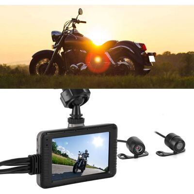 HEAT 1080p Motorrad-dvr-kamera Mit Zwei Front-/rückkameras, Fahrtenschreiber Mit G-sensor Und Integrierter Loop-aufnahme HEAT 1080p Motorrad-dvr-kamera Mit Zwei Front-/rückkameras, Fahrtenschreiber Mit G-sensor Und Integrierter Loop-aufnahme