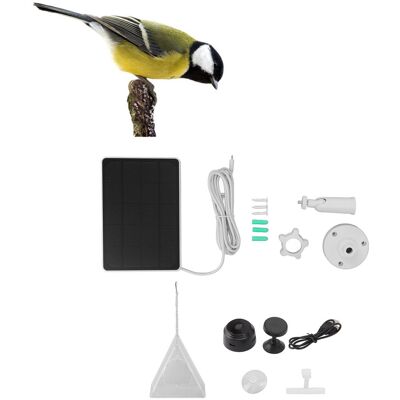 JUTE Intelligenter 3,3-w-vogelfutterspender Mit Echtzeit-außenüberwachung, Hd-kamera Und Solarladepanel (dreieck + Kamera + Solarpanel) JUTE Intelligenter 3,3-w-vogelfutterspender Mit Echtzeit-außenüberwachung, Hd-kamera Und Solarladepanel (dreieck + Kamera + Solarpanel)