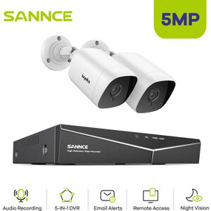 SANNCE Annke 8-Kanal-5-MP-Wireless-NVR-Sicherheitssystem mit 3-MP-Super-HD-WLAN-IP-Kameras 100 Fuß H.264+ Nachtsicht für Außen- und Innenüberwachung 4