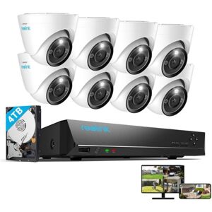 REOLINK 12MP Überwachungskamera Set Outdoor, 8X 12MP PoE Dome Überwachungskamera+16CH 4TB hdd nvr, Personen-/Fahrzeugerkennung, 30m Nachtsicht, 24/7 Schutz