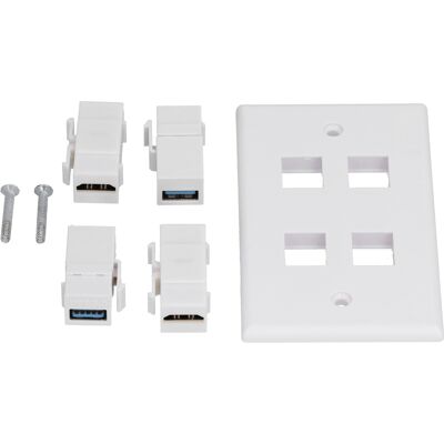 HEAT Hd-multimedia-schnittstellen + 2 Usb 3.0-anschlüsse, Schweißfreie Audio-/video-wandsteckdosenplatte HEAT Hd-multimedia-schnittstellen + 2 Usb 3.0-anschlüsse, Schweißfreie Audio-/video-wandsteckdosenplatte