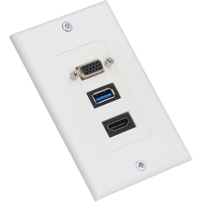HEAT Audio-/video-wandsteckdose, 5 Gbit/s, Einbauinstallation, Multimedia-anschluss, Composite-videopanel HEAT Audio-/video-wandsteckdose, 5 Gbit/s, Einbauinstallation, Multimedia-anschluss, Composite-videopanel