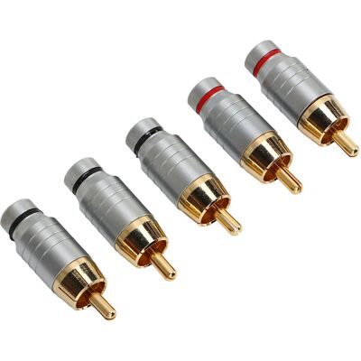 HEAT 5 Universelle Cinch-stecker Aus Metall Zum Löten, Audio-/videostecker Für Lautsprecherkabel, 5er-pack HEAT 5 Universelle Cinch-stecker Aus Metall Zum Löten, Audio-/videostecker Für Lautsprecherkabel, 5er-pack