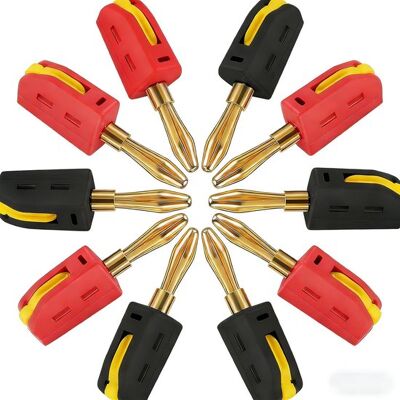 OEM 10 Bananenstecker (4 Mm), Geeignet Für Hifi-lautsprecher, Verstärker, Lautsprecherkabel Usw. OEM 10 Bananenstecker (4 Mm), Geeignet Für Hifi-lautsprecher, Verstärker, Lautsprecherkabel Usw.