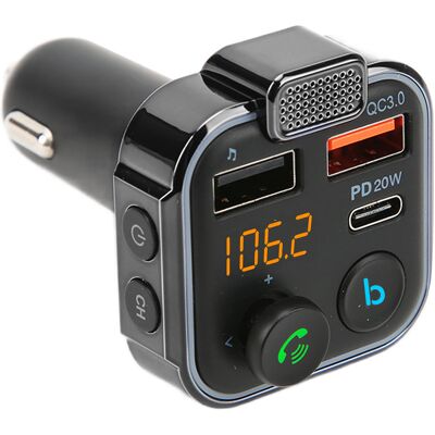 HEAT Bluetooth-fm-transmitter Für Autos V5.0, Dual-usb-qc3.0-schnellladefunktion, Hifi-klang, 12–24-v-freisprecheinrichtung HEAT Bluetooth-fm-transmitter Für Autos V5.0, Dual-usb-qc3.0-schnellladefunktion, Hifi-klang, 12–24-v-freisprecheinrichtung