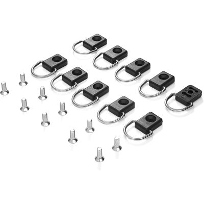 HEAT Lot De 10 Anneaux En D Noirs Pour Gréement De Canoë-kayak Et De Pêche, Avec Vis M6, Pour Kit D'Élastique. HEAT Lot De 10 Anneaux En D Noirs Pour Gréement De Canoë-kayak Et De Pêche, Avec Vis M6, Pour Kit D'Élastique.