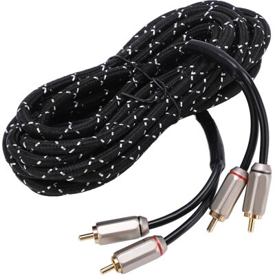 HEAT Stereo-audiokabel Für Autoverstärker, Universeller Doppelstecker, 5 Meter, Für Lautsprecher, A/v-receiver, Subwoofer, Hi-fi-system. HEAT Stereo-audiokabel Für Autoverstärker, Universeller Doppelstecker, 5 Meter, Für Lautsprecher, A/v-receiver, Subwoofer, Hi-fi-system.
