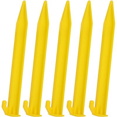 HEAT Lot De 5 Piquets À Vis Légers En Nylon Pour Ancrer Au Sol Sur Sol Gelé Ou Surface Glacée. HEAT Lot De 5 Piquets À Vis Légers En Nylon Pour Ancrer Au Sol Sur Sol Gelé Ou Surface Glacée.