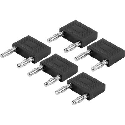 HEAT 5 Stück Doppelreihige Bananenstecker, Vernickeltes Kupfer, 2-wege-doppelbananenstecker Für Lautsprecherkabel, Schwarz HEAT 5 Stück Doppelreihige Bananenstecker, Vernickeltes Kupfer, 2-wege-doppelbananenstecker Für Lautsprecherkabel, Schwarz
