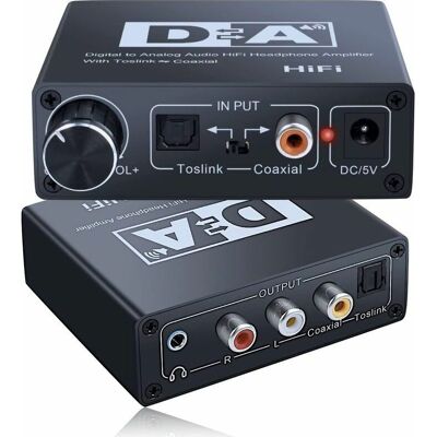 OEM Dac-wandler – Hifi-verstärker – Digital-analog-wandler – 2 X 3,5-mm-cinch-ausgänge – Bidirektionaler Optischer/koaxialer Eingang – Einstellbarer Lautstärkeregler OEM Dac-wandler – Hifi-verstärker – Digital-analog-wandler – 2 X 3,5-mm-cinch-ausgänge – Bidirektionaler Optischer/koaxialer Eingang – Einstellbarer Lautstärkeregler