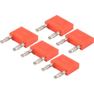 HEAT 5 Stück Doppelreihige Bananenstecker, Vernickeltes Kupfer, 2-wege-doppelbananenstecker Für Lautsprecherkabel, Rot HEAT 5 Stück Doppelreihige Bananenstecker, Vernickeltes Kupfer, 2-wege-doppelbananenstecker Für Lautsprecherkabel, Rot