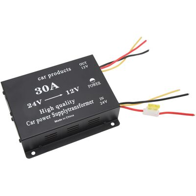 HEAT 30a 24v Auf 12v Dc Schwarzer Spannungswandler, 300a Steckeradapter Für Autokühlschrank, Dvd/vcd/cd-player. HEAT 30a 24v Auf 12v Dc Schwarzer Spannungswandler, 300a Steckeradapter Für Autokühlschrank, Dvd/vcd/cd-player.