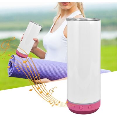 JUTE 590 Ml (20 Oz) Gerader Zylindrischer Becher Mit Thermosublimation, Musikdesign, Abnehmbarem Bluetooth-lautsprecher Und Rosarotem Hintergrund. JUTE 590 Ml (20 Oz) Gerader Zylindrischer Becher Mit Thermosublimation, Musikdesign, Abnehmbarem Bluetooth-lautsprecher Und Rosarotem Hintergrund.