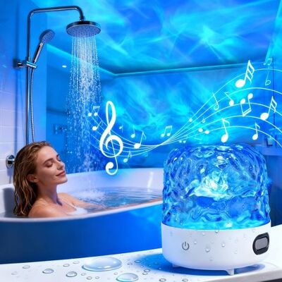 OEM Wasserdichter Ozeanwellenprojektor Mit Bluetooth-lautsprecher Und Weißem Rauschen – 16 Farben, Fernbedienung Und Touch-steuerung – Für Dusche Und Badewanne OEM Wasserdichter Ozeanwellenprojektor Mit Bluetooth-lautsprecher Und Weißem Rauschen – 16 Farben, Fernbedienung Und Touch-steuerung – Für Dusche Und Badewanne