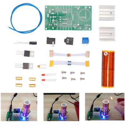 JUTE Mini-tesla-spulen-bausatz Zum Selberbauen, 15-w-plasma-lautsprecher, Drahtlose Tesla-übertragung, 15–24 V Gleichstrom JUTE Mini-tesla-spulen-bausatz Zum Selberbauen, 15-w-plasma-lautsprecher, Drahtlose Tesla-übertragung, 15–24 V Gleichstrom