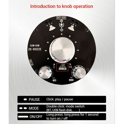 JUTE Zk-r502e Bluetooth-stereo-audio-leistungsverstärker Mit Höhen- Und Bassregler Und Lautstärkeanzeige (2.0/2.1 Kanäle) JUTE Zk-r502e Bluetooth-stereo-audio-leistungsverstärker Mit Höhen- Und Bassregler Und Lautstärkeanzeige (2.0/2.1 Kanäle)