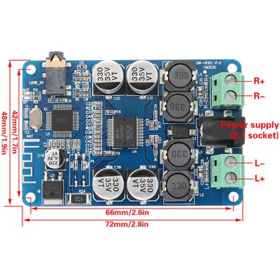 JUTE Bluetooth-verstärkerplatine Für Bluetooth-lautsprecher, 2 X 25 W Hw-893 JUTE Bluetooth-verstärkerplatine Für Bluetooth-lautsprecher, 2 X 25 W Hw-893
