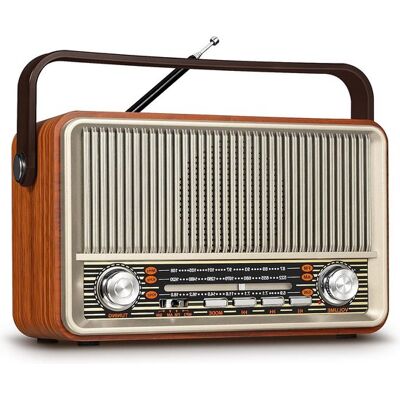 OEM Vintage-tragbares Radio – Am/fm/sw-radio Mit Bluetooth – 1800-mah-akku – Usb/tf/aux – Geeignet Für Senioren OEM Vintage-tragbares Radio – Am/fm/sw-radio Mit Bluetooth – 1800-mah-akku – Usb/tf/aux – Geeignet Für Senioren