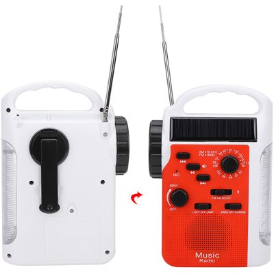 HEAT Tragbares, Solarbetriebenes Multifunktions-am/fm-radio Aus Kunststoff Mit Handkurbel, Powerbank Für Mobiltelefone, Led-taschenlampe Und Notfallalarm (rot) HEAT Tragbares, Solarbetriebenes Multifunktions-am/fm-radio Aus Kunststoff Mit Handkurbel, Powerbank Für Mobiltelefone, Led-taschenlampe Und Notfallalarm (rot)