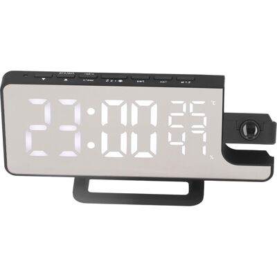 HEAT Projektionswecker Mit Spiegelbildschirm, Usb-ladefunktion, Schlummerfunktion, 180°-digitalprojektion, Radio, Temperatur- Und Feuchtigkeitsanzeige HEAT Projektionswecker Mit Spiegelbildschirm, Usb-ladefunktion, Schlummerfunktion, 180°-digitalprojektion, Radio, Temperatur- Und Feuchtigkeitsanzeige