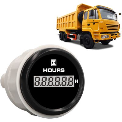 JUTE 52-mm-schiffs-digitalbetriebsstundenzähler Mit 7-farbiger Hintergrundbeleuchtung 0-99999,9h (schwarzer Hintergrund Und Schwarzer Rahmen) JUTE 52-mm-schiffs-digitalbetriebsstundenzähler Mit 7-farbiger Hintergrundbeleuchtung 0-99999,9h (schwarzer Hintergrund Und Schwarzer Rahmen)