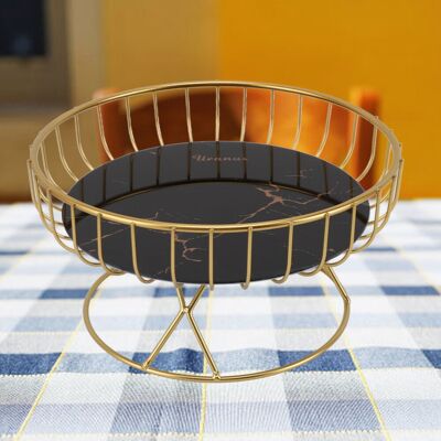 JUTE Obstkorb, Obstschale Fürs Wohnzimmer, Dessertbuffet, Vorspeisentablett, Kleine Größe, Schwarzer Hintergrund Mit Goldenen Mustern JUTE Obstkorb, Obstschale Fürs Wohnzimmer, Dessertbuffet, Vorspeisentablett, Kleine Größe, Schwarzer Hintergrund Mit Goldenen Mustern