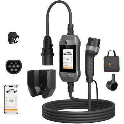 OEM Ladegerät Für Elektrofahrzeuge, Intelligenter Touchscreen, Tragbares Design, Technisches Grau OEM Ladegerät Für Elektrofahrzeuge, Intelligenter Touchscreen, Tragbares Design, Technisches Grau