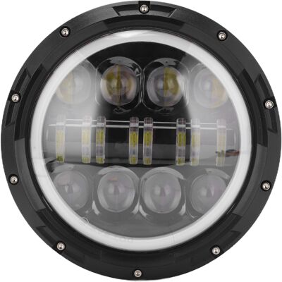 HEAT Runder 7-zoll-80-w-led-motorradscheinwerfer Mit Halo-tagfahrlicht, Bernsteinfarbenen Und Weißen Angel Eyes, Ersatz Für Land Rover Defender 90 (1997) HEAT Runder 7-zoll-80-w-led-motorradscheinwerfer Mit Halo-tagfahrlicht, Bernsteinfarbenen Und Weißen Angel Eyes, Ersatz Für Land Rover Defender 90 (1997)