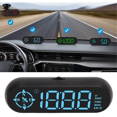 JUTE Universelles 7-farben-head-up-display Für Automobile: Geschwindigkeitsmesser, Kilometerzähler, Kompass, Digitale Gps-anzeige (g9) JUTE Universelles 7-farben-head-up-display Für Automobile: Geschwindigkeitsmesser, Kilometerzähler, Kompass, Digitale Gps-anzeige (g9)