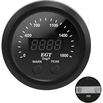 HEAT 52-mm-abgastemperaturanzeige Für Kraftfahrzeuge, 0–1800 °f, Rote Led, Schlank, Universell Mit Sensor HEAT 52-mm-abgastemperaturanzeige Für Kraftfahrzeuge, 0–1800 °f, Rote Led, Schlank, Universell Mit Sensor