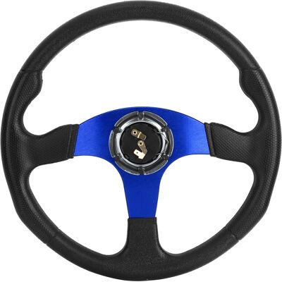 HEAT 350 Mm/14 Zoll Rennwagen-sportlenkrad, Tiefes Lenkradbett, 6-loch-befestigung, Universell, Modifiziertes Zubehör, Blau HEAT 350 Mm/14 Zoll Rennwagen-sportlenkrad, Tiefes Lenkradbett, 6-loch-befestigung, Universell, Modifiziertes Zubehör, Blau