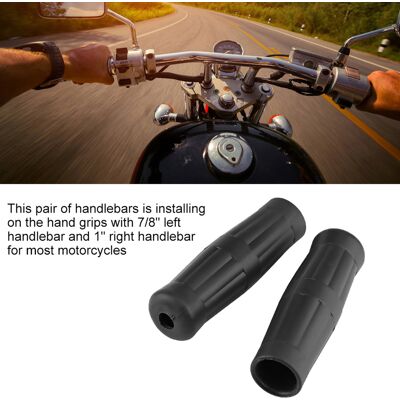 HEAT Klassische Vintage-motorradlenkergriffe, 1 7/8 Zoll, Universell, Schwarz, Paar Für Fahrradlenker HEAT Klassische Vintage-motorradlenkergriffe, 1 7/8 Zoll, Universell, Schwarz, Paar Für Fahrradlenker