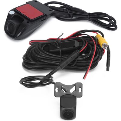 HEAT Dual-objektiv-autokamera Mit Front- Und Rückfahrkamera, 140°-sichtwinkel, Usb-anschluss Und -wiedergabe, Universell Einsetzbar HEAT Dual-objektiv-autokamera Mit Front- Und Rückfahrkamera, 140°-sichtwinkel, Usb-anschluss Und -wiedergabe, Universell Einsetzbar