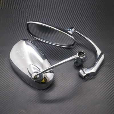 HEAT Cnc-gefräster, Ovaler Motorradspiegel, Verchromt, Schwarz, 8 Mm/10 Mm, Universell, Seitenspiegel Mit Montagestange HEAT Cnc-gefräster, Ovaler Motorradspiegel, Verchromt, Schwarz, 8 Mm/10 Mm, Universell, Seitenspiegel Mit Montagestange