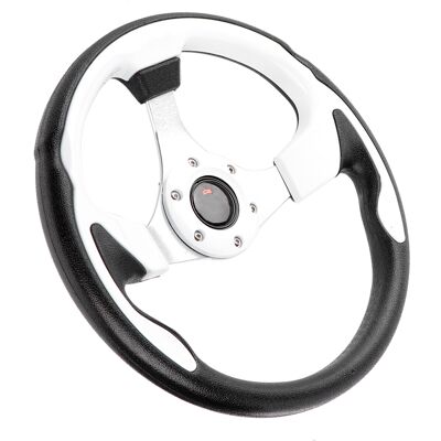 HEAT 320 Mm (13 Zoll) Weißes Sportlenkrad Aus Pu-leder, Universell Für Auto, Drift Und Rennsport, Wettbewerbslenkrad. HEAT 320 Mm (13 Zoll) Weißes Sportlenkrad Aus Pu-leder, Universell Für Auto, Drift Und Rennsport, Wettbewerbslenkrad.
