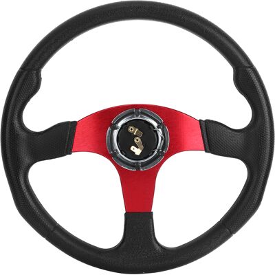 HEAT 350 Mm/14 Zoll Rennwagen-sportlenkrad, Tiefes Lenkradbett, 6-loch-befestigung, Universell, Modifiziertes Zubehör, Rot HEAT 350 Mm/14 Zoll Rennwagen-sportlenkrad, Tiefes Lenkradbett, 6-loch-befestigung, Universell, Modifiziertes Zubehör, Rot