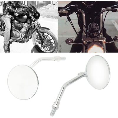 JUTE Runder Silberner Retro-rückspiegel, Universell, Innendurchmesser 38 Mm, Für Motorradstoßstange/federungsstange. JUTE Runder Silberner Retro-rückspiegel, Universell, Innendurchmesser 38 Mm, Für Motorradstoßstange/federungsstange.