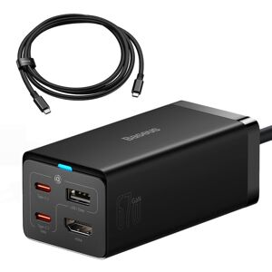Baseus Schnellladegerät GaN5 Pro HUB HDMI 2 x USB-C / USB-A / HDMI 4K 30Hz 1,5m schwarz + USB-C Kabel - USB-C 100W 40Gb/s (USB4) 1m (CCGP110201) Baseus Schnellladegerät GaN5 Pro HUB HDMI 2 x USB-C / USB-A / HDMI 4K 30Hz 1,5m schwarz + USB-C Kabel - USB-C 100W 40Gb/s (USB4) 1m (CCGP110201)