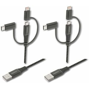 Prouser - USB-Kabel-Set 3-in-1, 2er-Set, 50 cm / 100 cm