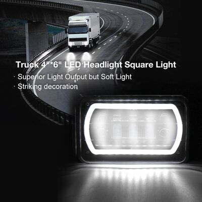 HEAT 4x6 Zoll Quadratischer Led-scheinwerfer Für Ford Mustang, Weißes Fern-/abblendlicht, Heller Halo, Dual-power-projektor HEAT 4x6 Zoll Quadratischer Led-scheinwerfer Für Ford Mustang, Weißes Fern-/abblendlicht, Heller Halo, Dual-power-projektor