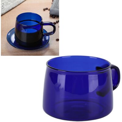 JUTE Hochwertige, Klare Kaffeetasse Aus Borosilikatglas Mit Untertasse Und Henkel, Ideal Für Den Heimgebrauch Und Für Alle Arten Von Getränken: Saft, Tee, Milch, Wasser Usw. Fassungsvermögen: 250 Ml, Blaue JUTE Hochwertige, Klare Kaffeetasse Aus Borosilikatglas Mit Untertasse Und Henkel, Ideal Für Den Heimgebrauch Und Für Alle Arten Von Getränken: Saft, Tee, Milch, Wasser Usw. Fassungsvermögen: 250 Ml, Blaue