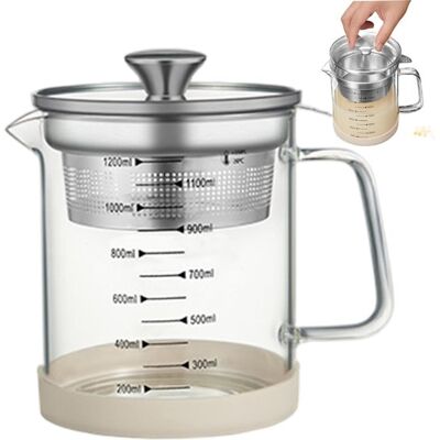 OEM Glaskrug Mit Deckel 1 2 L Joghurtsieb Aus Glas Mit Messskala Multifunktionales Nussmilchsieb Zum Filtern Von Saft Tee Und Sojamilch Geeignet Für 1,2 L OEM Glaskrug Mit Deckel 1 2 L Joghurtsieb Aus Glas Mit Messskala Multifunktionales Nussmilchsieb Zum Filtern Von Saft Tee Und Sojamilch Geeignet Für 1,2 L