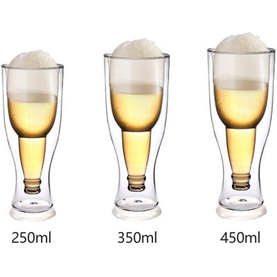 JUTE Originaler, Umgedrehter Bierkrug Aus Doppelwandigem Glas Für Bier Und Andere Getränke. Material: Glas JUTE Originaler, Umgedrehter Bierkrug Aus Doppelwandigem Glas Für Bier Und Andere Getränke. Material: Glas