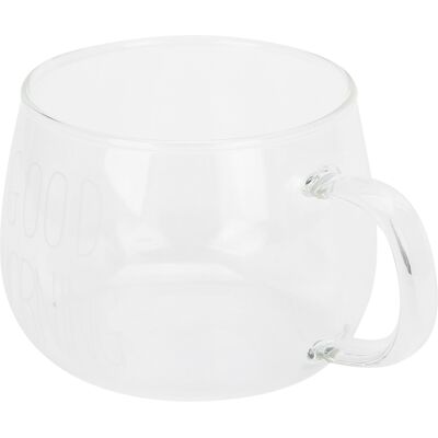 HEAT Kaffeetasse Aus Transparentem Borosilikatglas Mit Henkel Für Milchtee, Cocktails Und Andere Getränke. Weißes Etikett. HEAT Kaffeetasse Aus Transparentem Borosilikatglas Mit Henkel Für Milchtee, Cocktails Und Andere Getränke. Weißes Etikett.